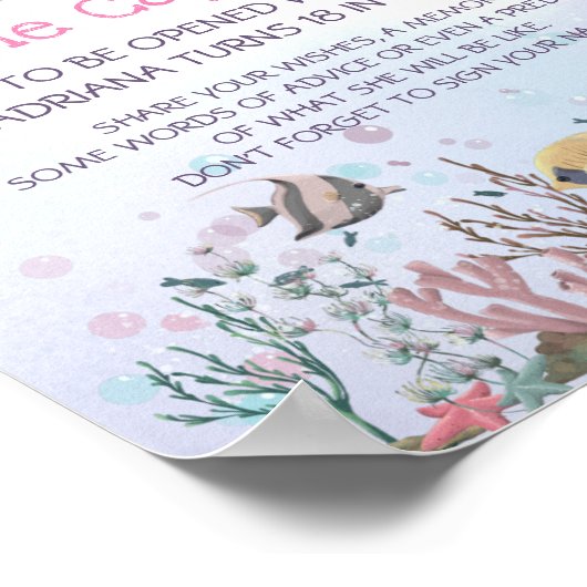 Poster Sirène Sous La Capsule Du Temps De La Mer (Coin)