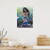 Poster Sirène sur les Roches avec hippocampe (Cuisine)