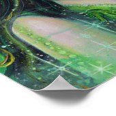 Poster Sirène verte avec hippocampe par Renee Lavoie (Coin)