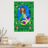 Poster Sirène verte et dauphin (Cuisine)