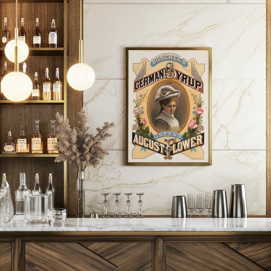 Poster Sirop allemand de Boschee et fleurs d’août de Gree