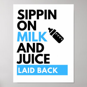 Poster Sirop au lait et jus Thème hip-hop pour bébé garço
