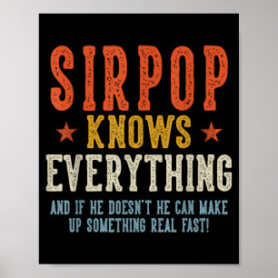 Poster Sirpop sait tout fête des pères rétro vintage