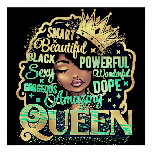 Poster Sista Black Queen Melanin Femme Black Girl Magie (Devant)