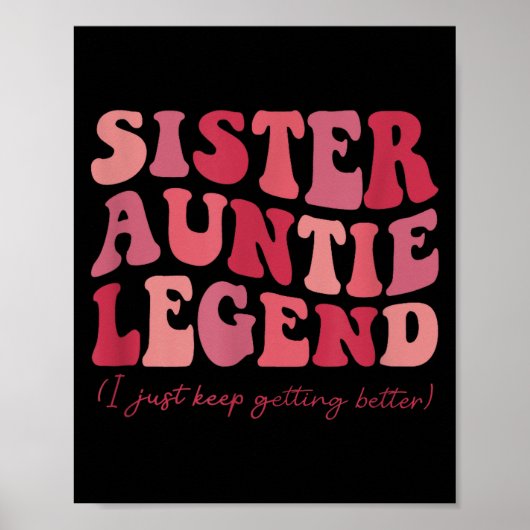 Poster Sister Auntie Legend Groovy Funny Cool Aunties Clu (Devant)