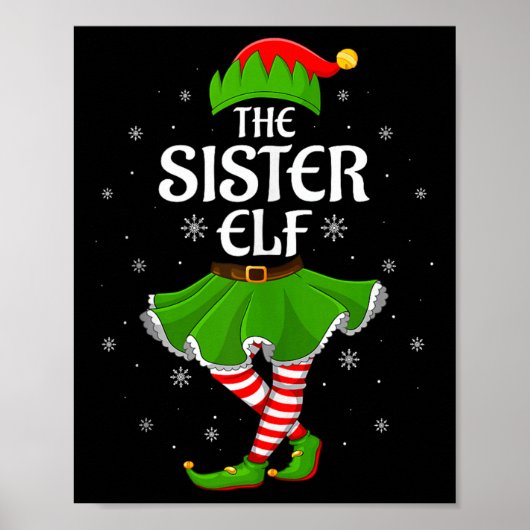 Poster Sister Elf Christmas Family Girls Women Elf Squad (Devant)