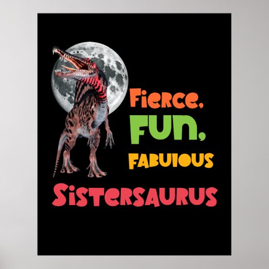 Poster Sistersaurus Équipe de dinosaures sœurs appariées (Devant)