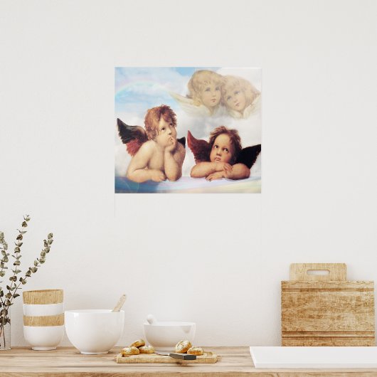 Poster Sistine Madonna 2 Anges par Raphael (Cuisine)