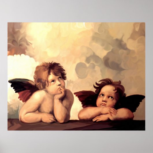 Poster Sistine Madonna Cherubs Raffaelo Sanzio (Devant)