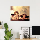 Poster Sistine Madonna Cherubs Raffaelo Sanzio (Bureau à domicile)