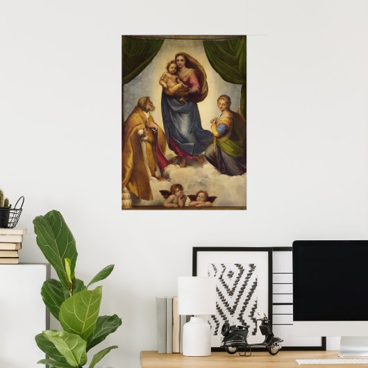 Poster Sistine Madonna par Rapahel (Bureau à domicile)