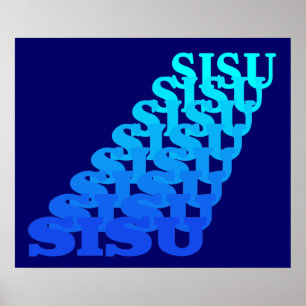 Poster SISU résonne dans les tons bleu de l'art visuel PO