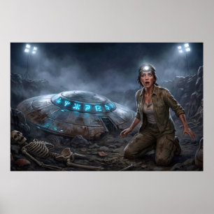 Poster Site de Fouille d'Archéologue Alien UFO Paranormal