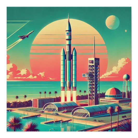 Poster Site de lancement New Florida Futuriste Atomique (Devant)