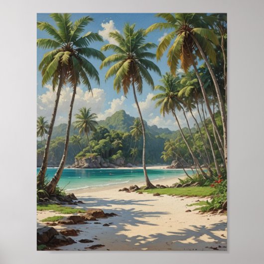 Poster Site de plongée et de snorkeling isolé (Devant)