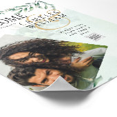 Poster Site des invitations de mariage vertes RSVP QR COD (Coin)