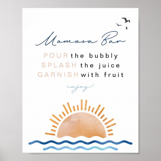 Poster SITE OCEANSIDE Beach Coucher de soleil tropical Mo (Devant)