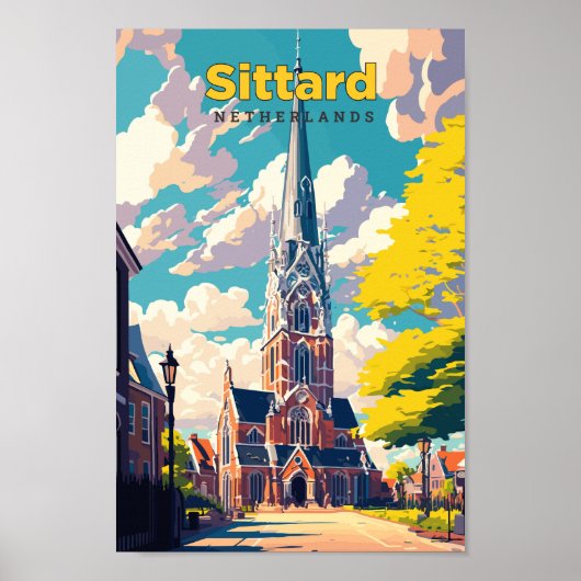 Poster Sittard Pays-Bas Travel Art Vintage (Devant)