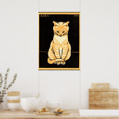Poster Sitting Cat, Art Nouveau illustration (Cuisine)