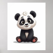 Poster Sitting Panda Bear Cartoon Illustration Artwork (Devant)