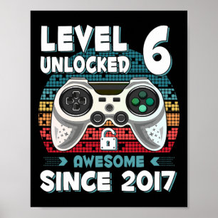 Poster Six 6 ans Fête Anniversaire Fils Garçon Drôle Joue