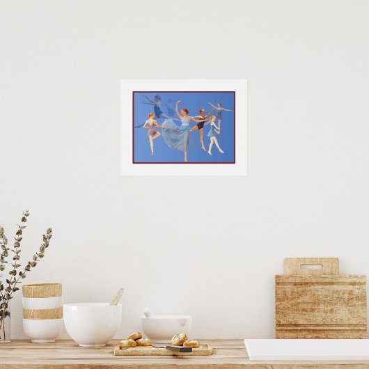 Poster Six Ballerinas Dancing (Cuisine)