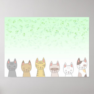 Poster Six chats adorables.