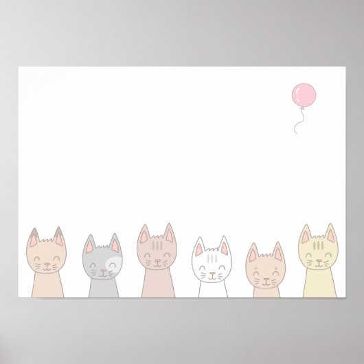 Poster Six chats adorables. (Devant)