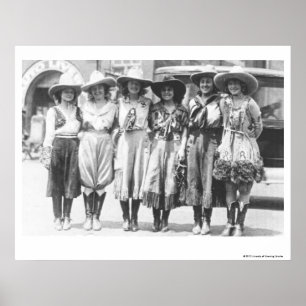 Poster Six cow-girls aux jours de frontière de Cheyenne