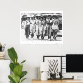 Poster Six cowgirls à Cheyenne Frontier Days. (Bureau à domicile)