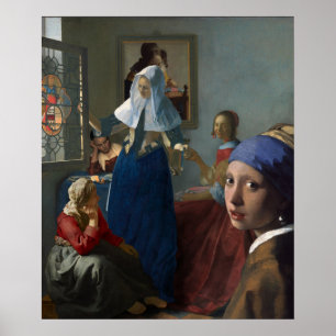 Poster Six femmes se rassemblant - par Johannes Vermeer A