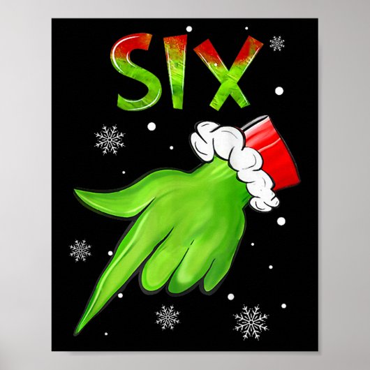 Poster Six Funny Six Seven 6 7 Mème Santa Noël Xmas (Devant)