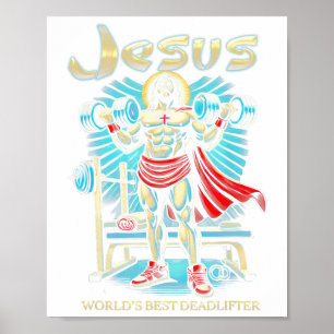 Poster Six Pack Jésus Meilleur Deadlifter Chrétien Chr