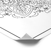 Poster Six Pétales Fleur Mandala Géométrique Couleur adul (Coin)