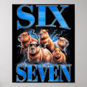 Poster Six Seven 67 Meme Funny Capybara Bootleg Graphic  (Devant)