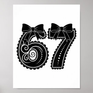 Poster Six Seven 67 Mème Numéro 67 Nœud Coquet Femmes Fil