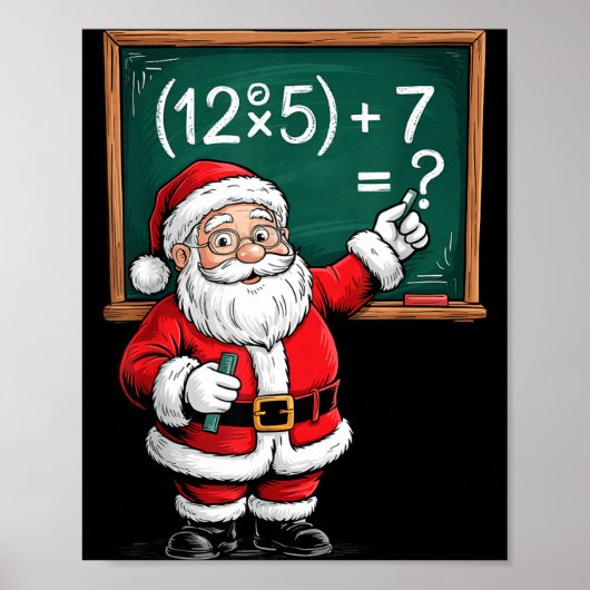 Poster Six Seven 67 Meme Santa Math Teacher Christmas Men (Devant)