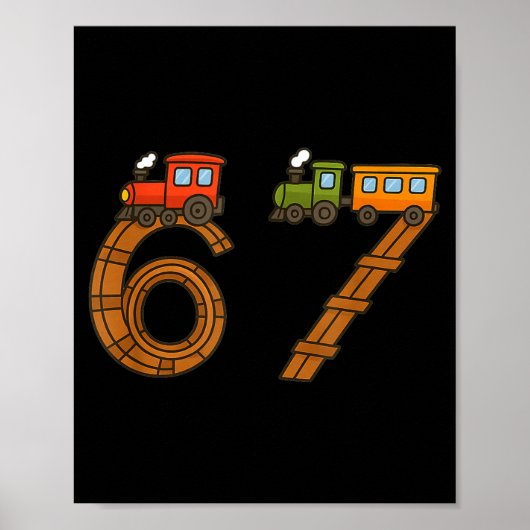 Poster Six Seven 67 Train Tracks Trains Numbers 6 And 7 V (Devant)