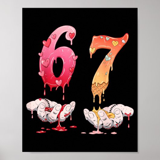 Poster Six Seven 6 7 67 Funny Matching Valentines Day Cou (Devant)