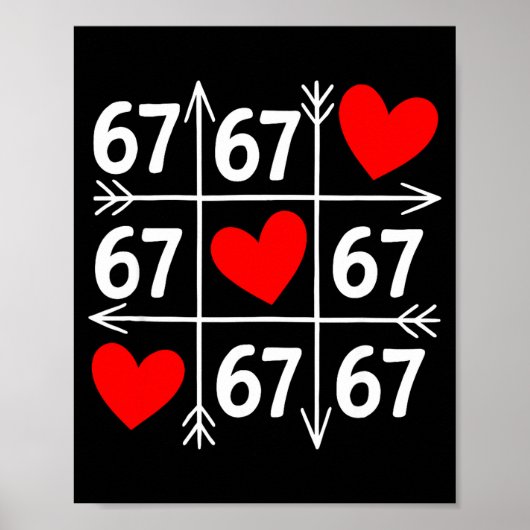 Poster Six Seven 6 7 Funny 67 Valentines Day Heart Men Wo (Devant)