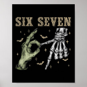 Poster Six Seven 6 7 Halloween 67 Fantôme de squelette mo