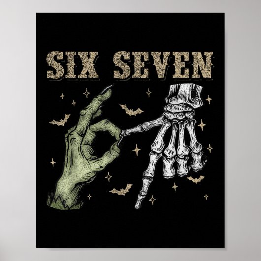 Poster Six Seven 6 7 Halloween 67 Fantôme de squelette mo (Devant)