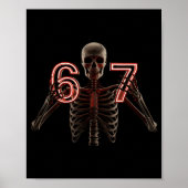 Poster Six Seven 6 7 Meme Funny Skeleton Hands Sign Let's (Devant)
