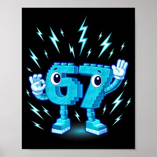 Poster Six seven brainrot 6-7 design  (Devant)