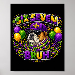 Poster Six Seven Bruh 67 Illustration Bouledogue