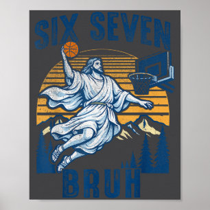Poster Six Seven Bruh Jésus Basket-ball Pour Garçons Enfa