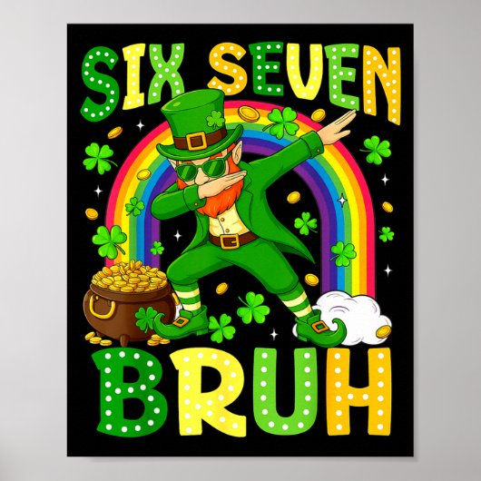 Poster Six Seven Bruh Saint-Patrick Leprechaun fait le da (Devant)