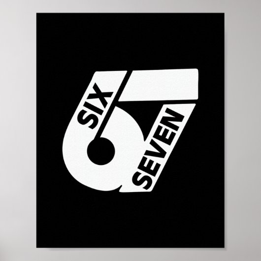 Poster Six Seven Cool Meme 67 Numéro Drôle (Devant)