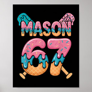 Poster Six Seven Crème Glacée Dégoulinante Sport 67 Fun M