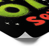 Poster Six Seven Drôle de Noël Meme Vert Rouge Vacances  (Coin)
